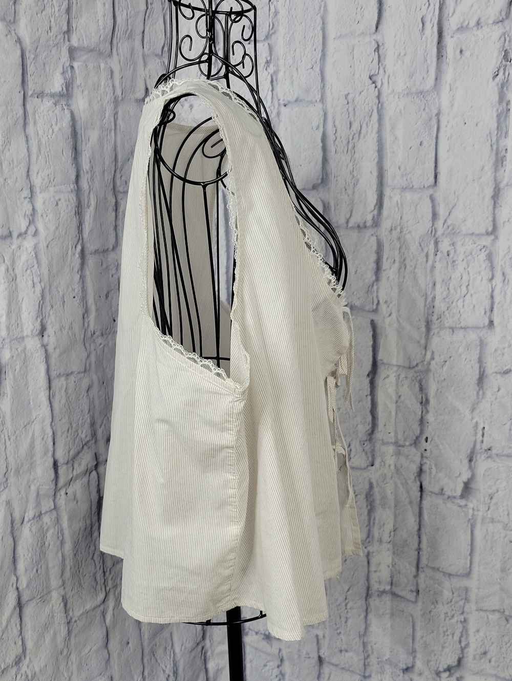 Aerie Tie Front Vest Top Women's Large Cream Boho Cottagecore - Picture 5 of 7
